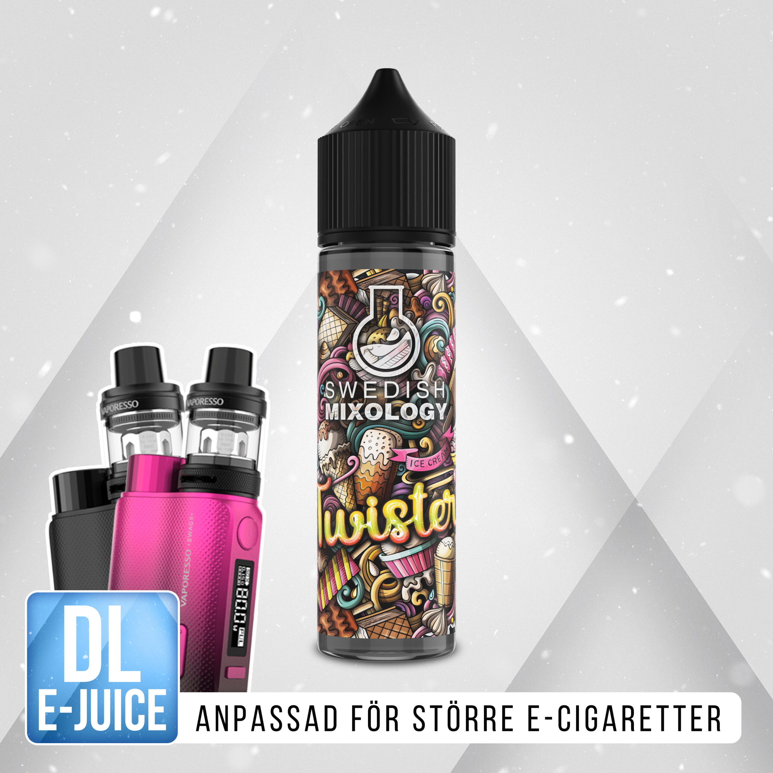 Swedish Mixology Twister Shortfill E-juice Glass Vanilj Jordgubb Ananas Citron Lime