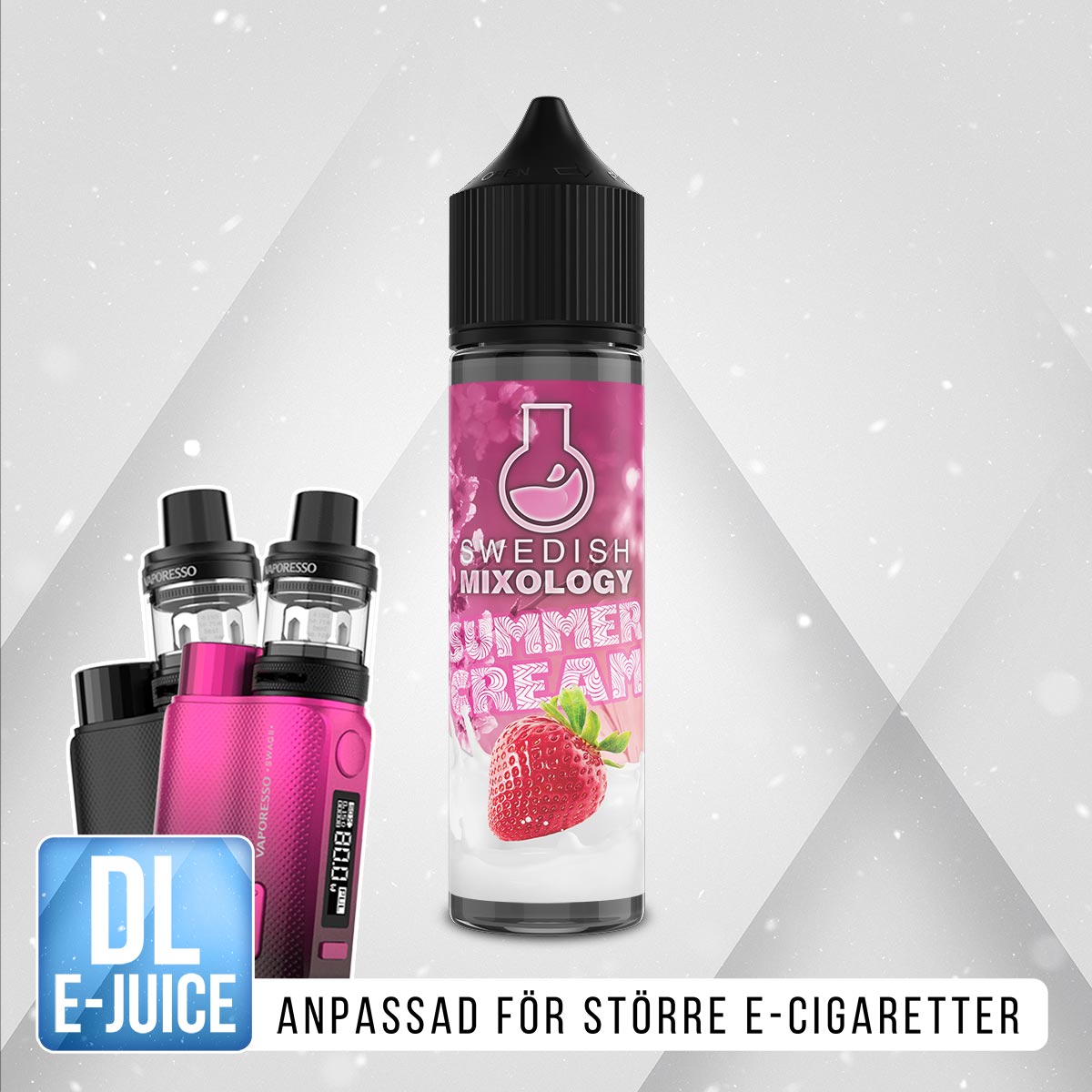 Swedish Mixology Summer Cream Shortfill E-juice Jordgubb Grädde Vanilj