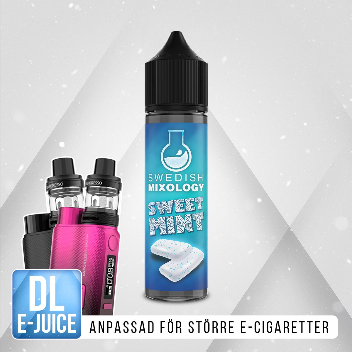 Swedish Mixology Vaping Gum Sweet Mint E-juice Shortfill