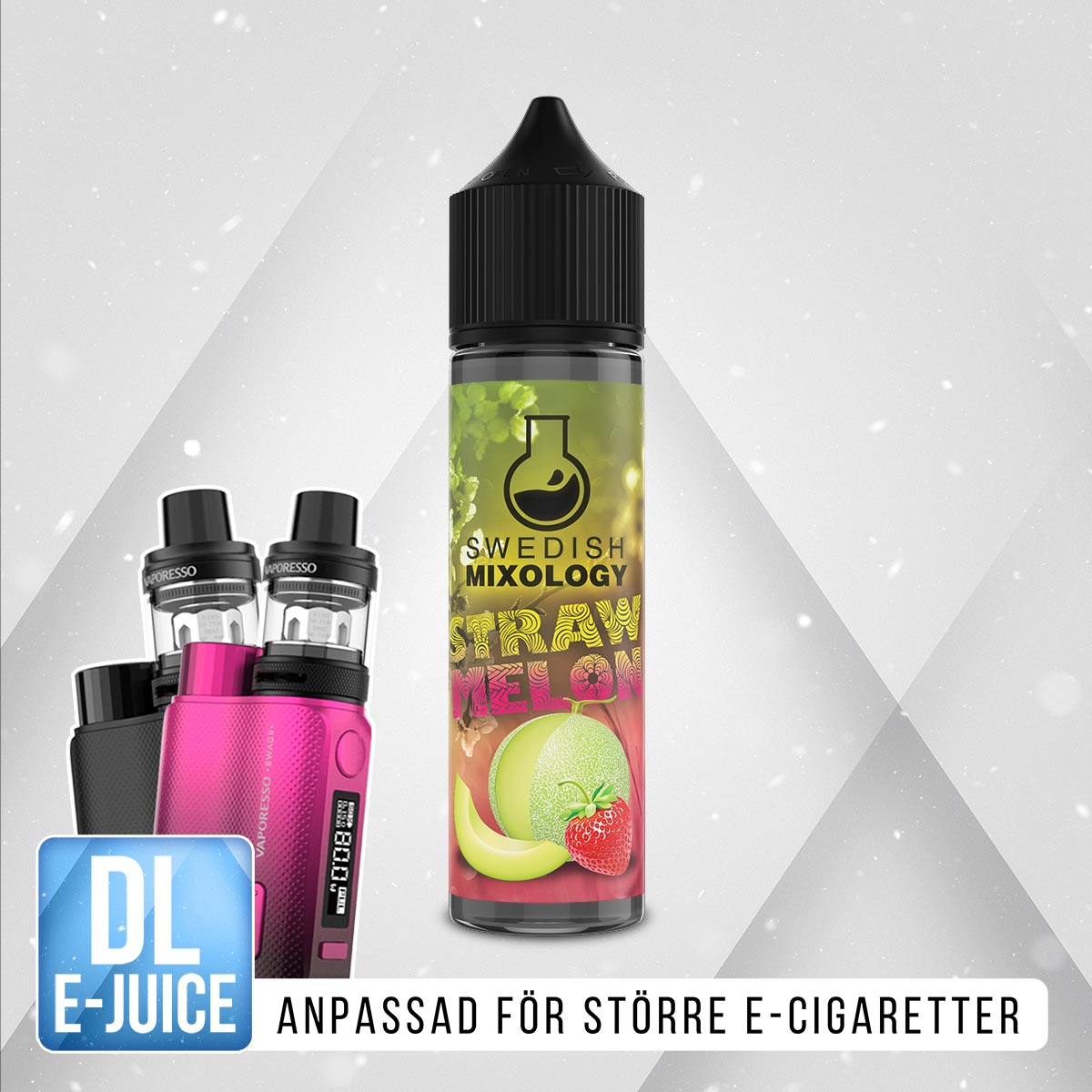 Swedish Mixology Strawmelon Shortfill E-juice Jordgubb Melon