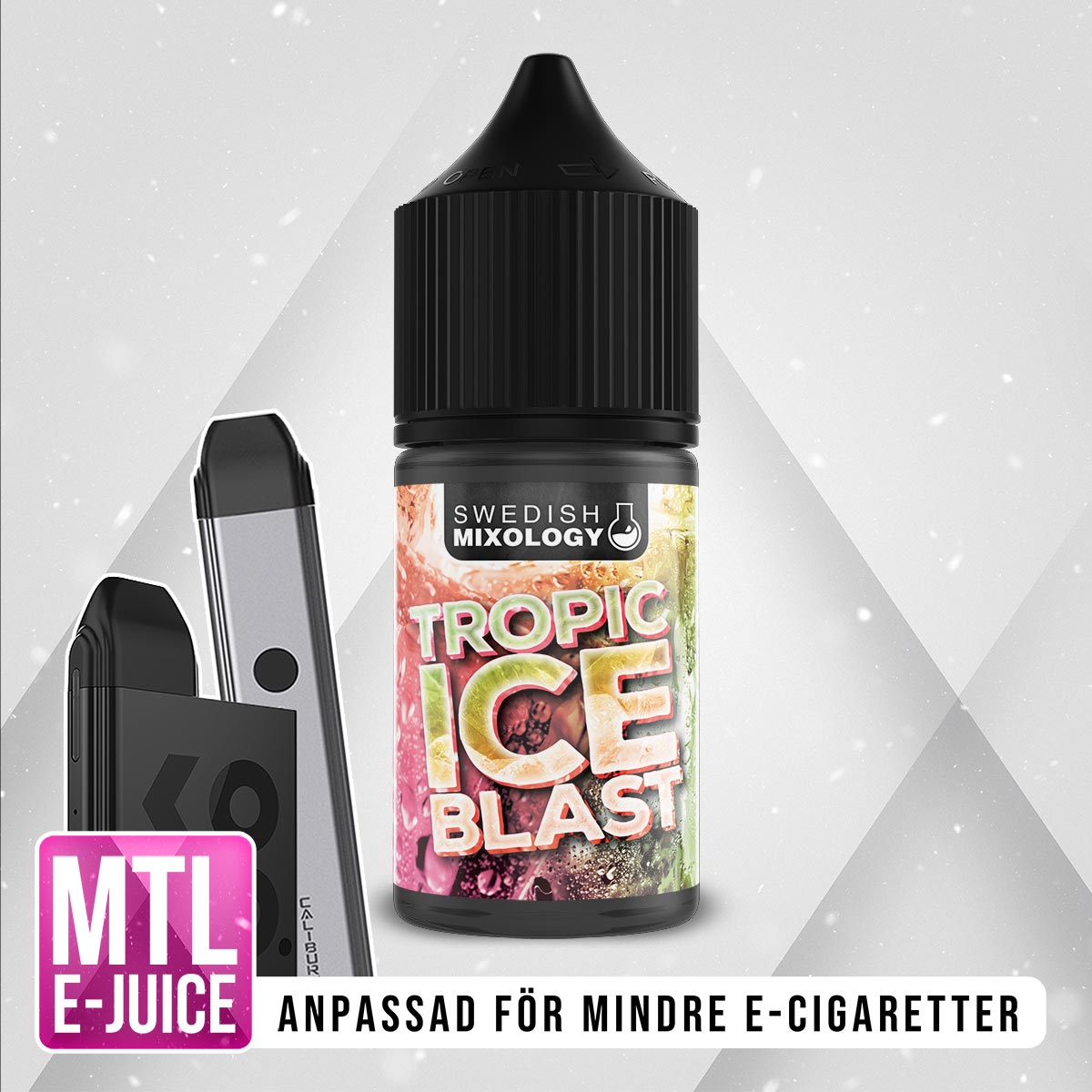 Swedish Mixology Tropic Ice Blast Tropisk Mango Litchi Vape E-cigarett MTL E-juice Shortfill