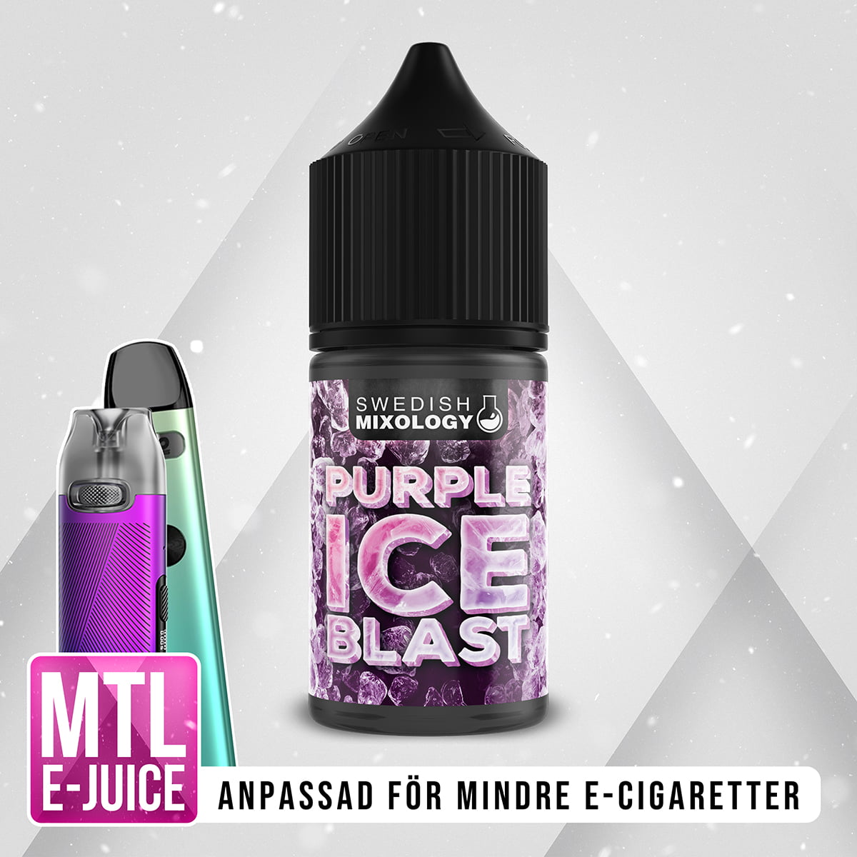 Swedish Mixology Purple Ice Blast Mentol Frukt Svarta Vinbär Vape E-cigarett MTL E-juice Shortfill