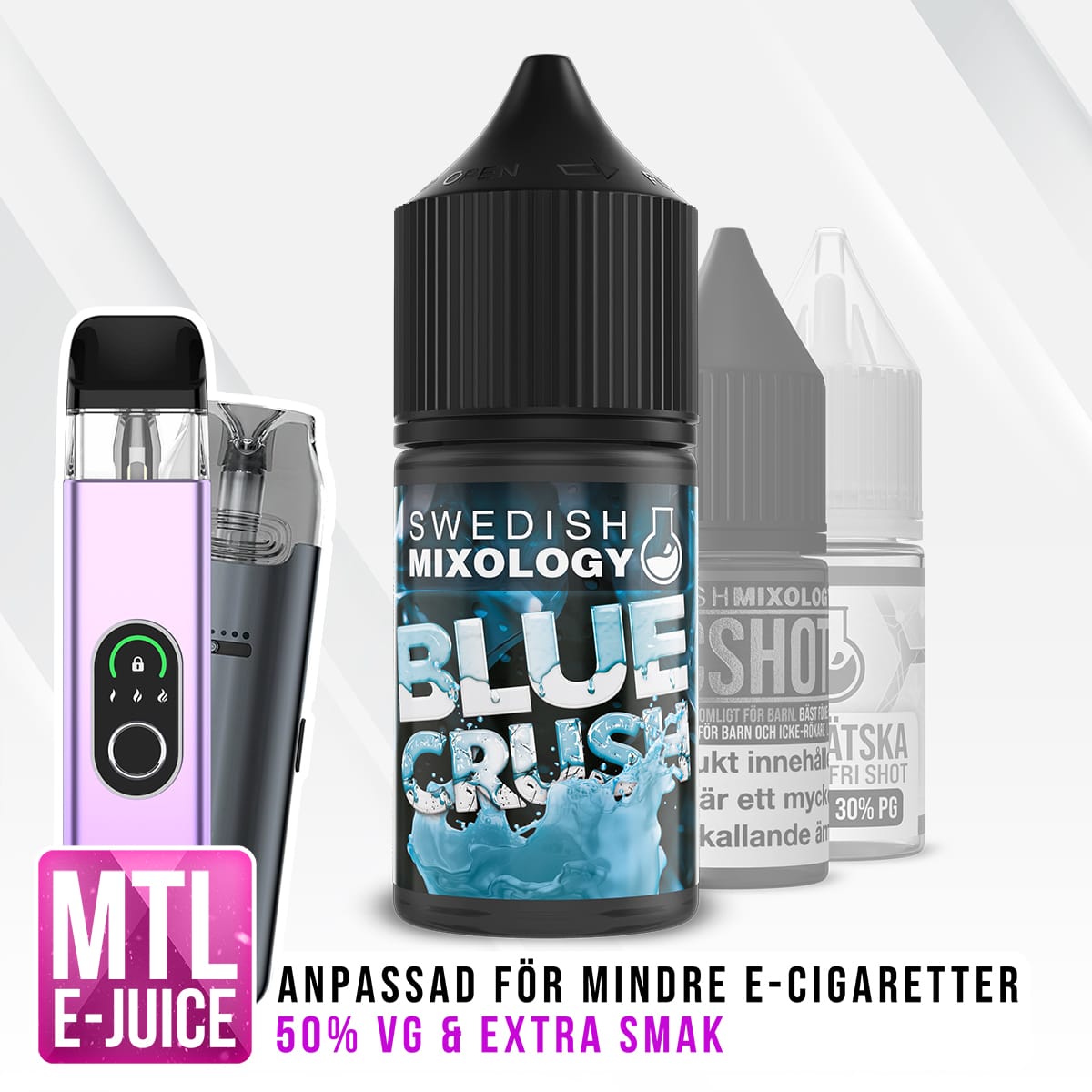 Swedish Mixology Vape E-cigarett MTL E-juice Shortfill Blue Crush bär anis eukalyptus